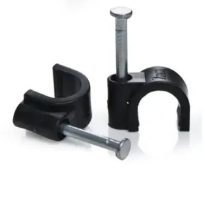 4MM CABLE CLIP ROUND BLACK