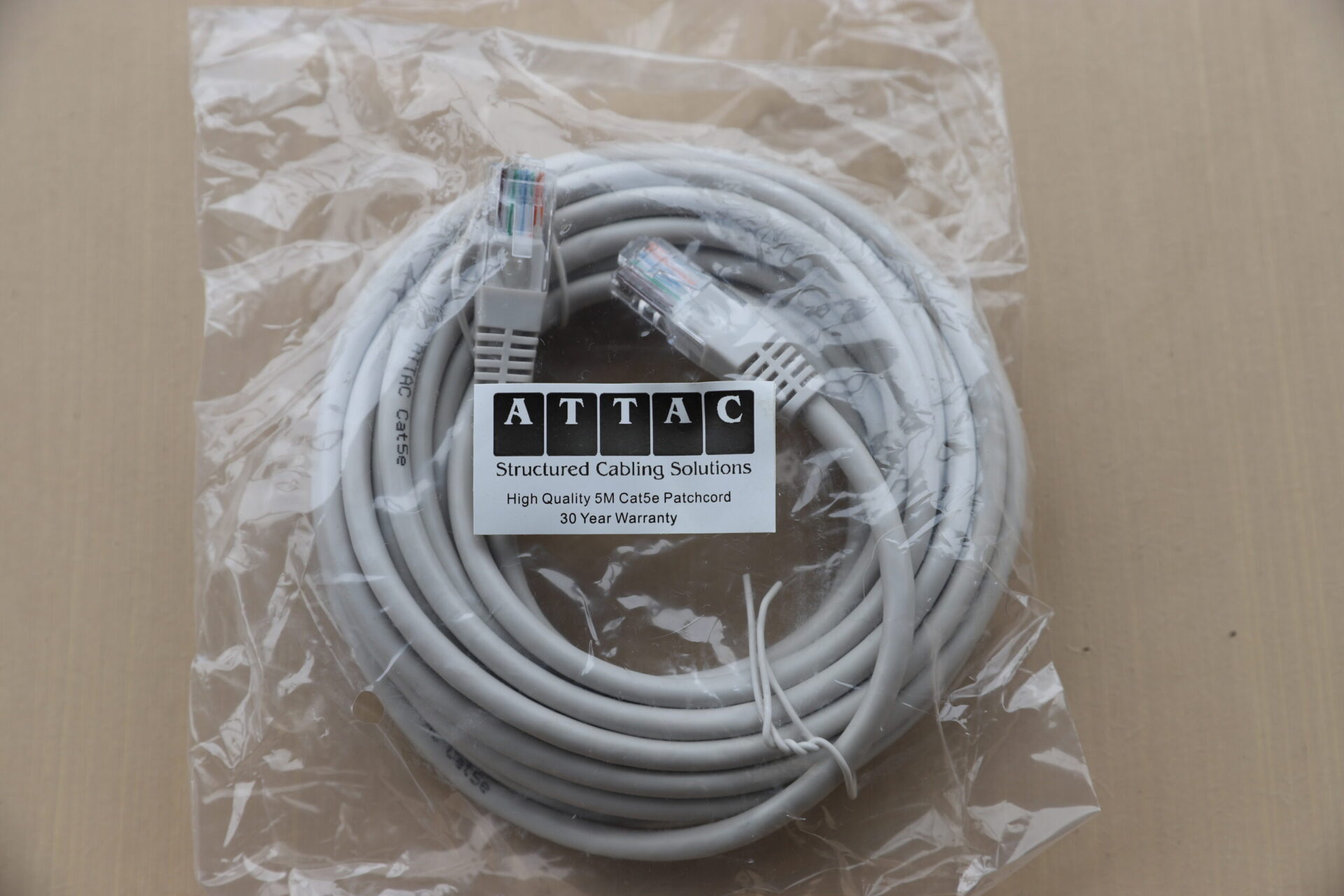 5 Metre CAT5E Grey Patch Lead - Image 2