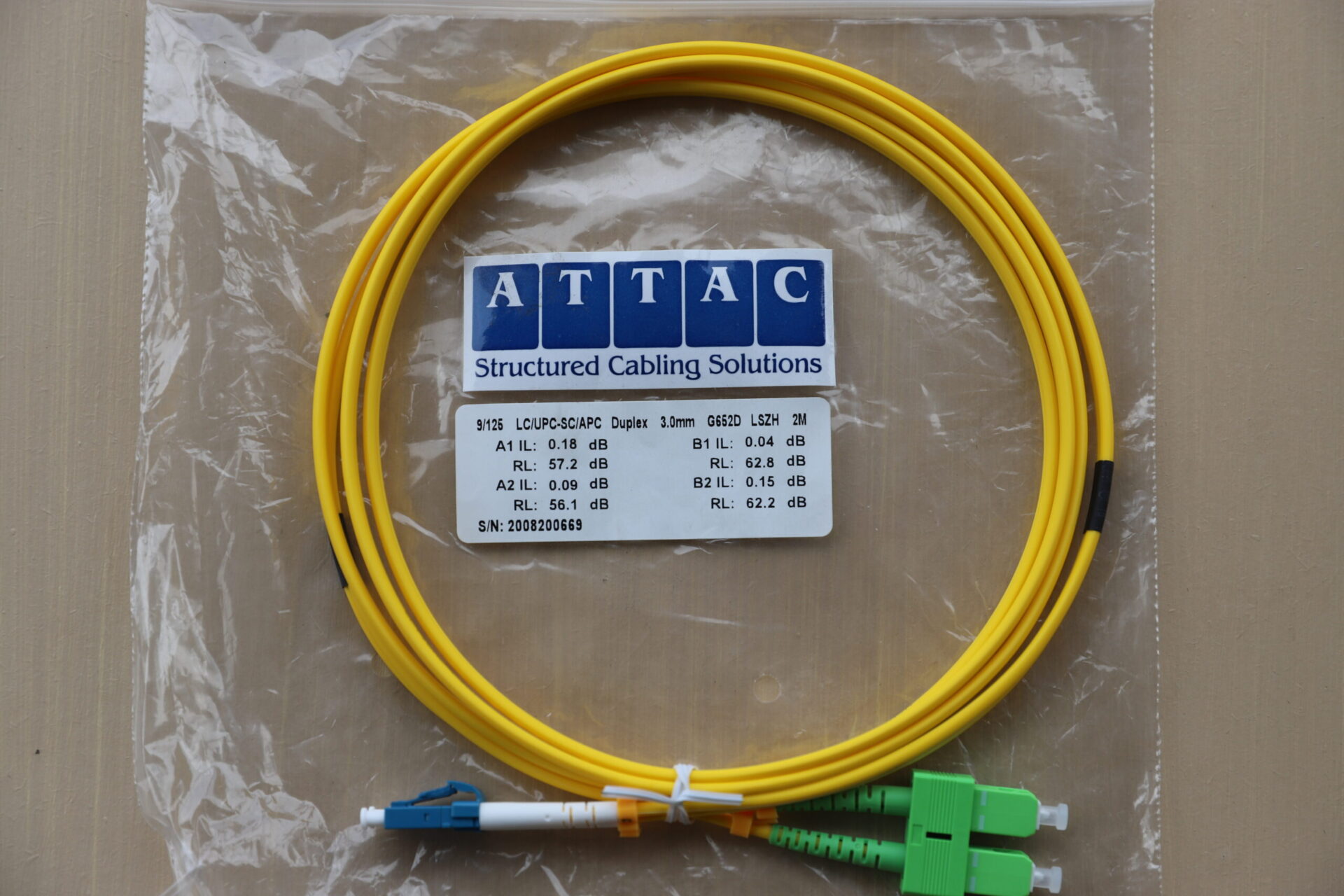 3M LC/UPC-SC/APC DX SM PATCHLEAD