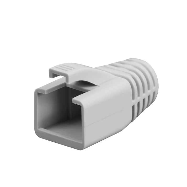 Grey CAT6A CAT7 RJ45 strain relief boot