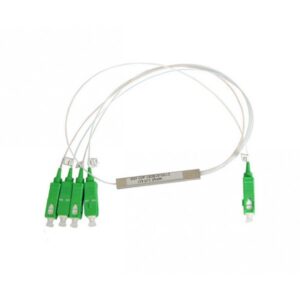 1:4 PLC splitter with SC/APC connectors for FTTH and GPON fibre networks
