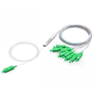 1:8 PLC splitter with SC/APC connectors for FTTH and GPON networks