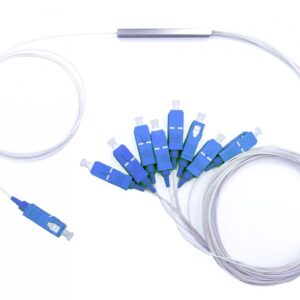 1:8 PLC splitter with SC/UPC connectors for FTTH and PON use